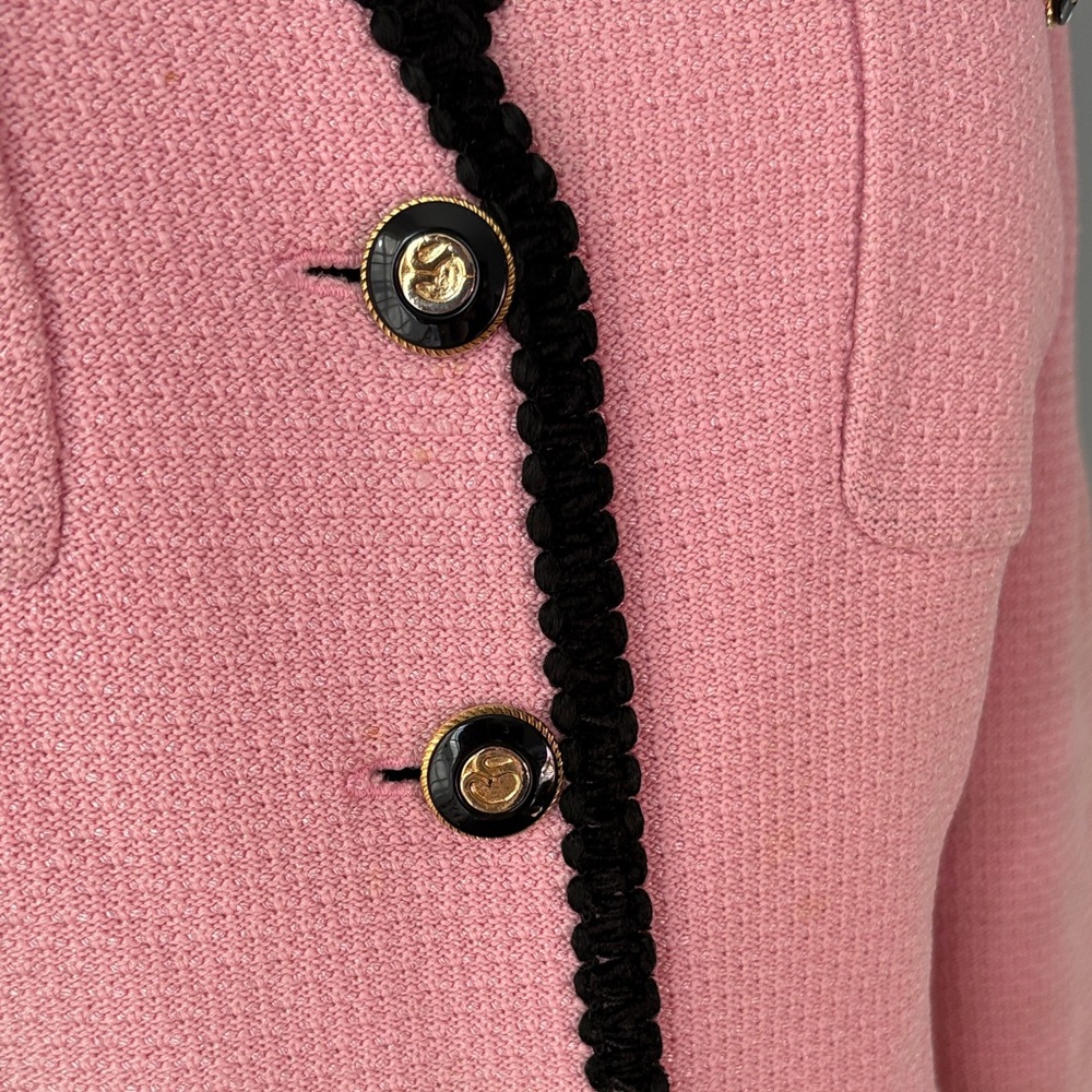 St. John Pink Blazer with Black Accents - Picture 8 of 12